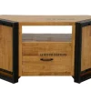 Meubles Tv Industriels|Meubles Tv D'Angle|Docker Meuble TV d'angle hévéa recyclé naturel et métal noirci 1 tiroir 1 niche 115X40X55cm