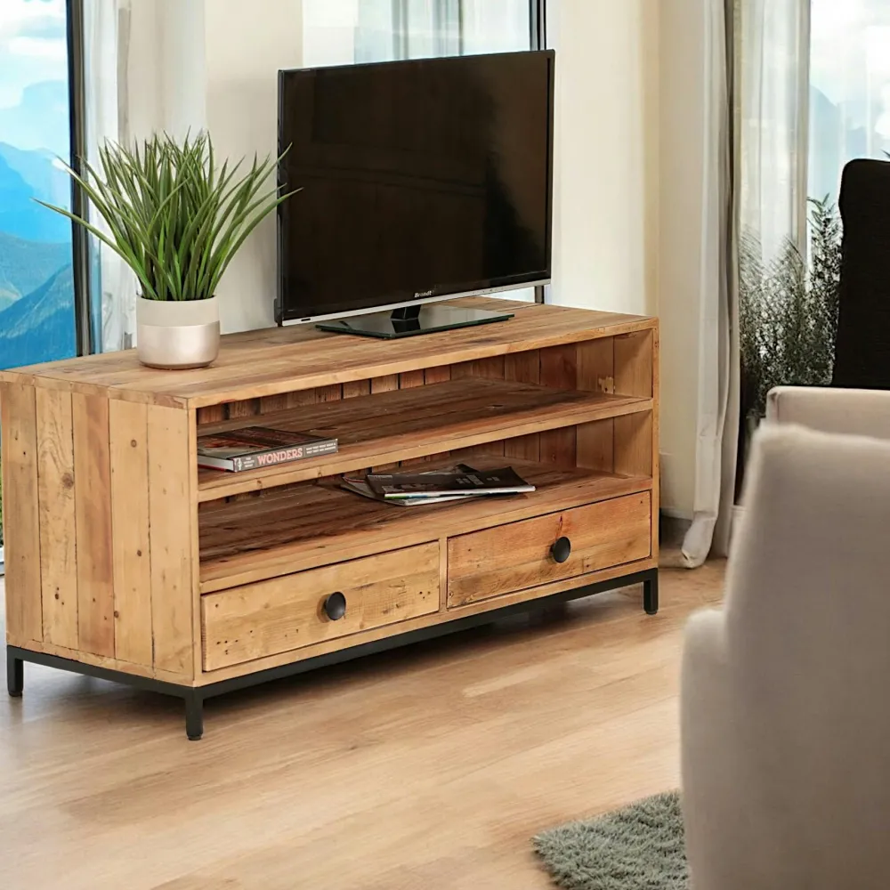 Meubles Tv Industriels|Meubles Tv En Bois|CANBERRA Meuble tv en bois recyclé