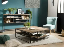 Meubles Tv En Bois|Swing Meuble TV extensible et modulable en teck recyclé 2 tiroirs