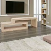 Meubles Tv En Bois|Helena Meuble TV hévéa 2 parties 126cm