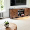 Meubles Tv En Bois|Tessa Meuble TV hévéa 2 portes 140cm
