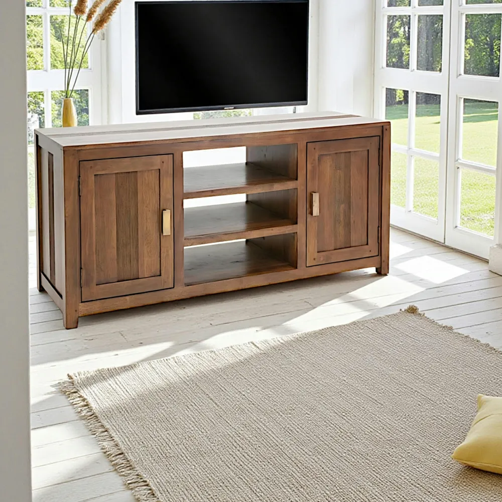 Meubles Tv En Bois|Gala Meuble TV hévéa 136cm