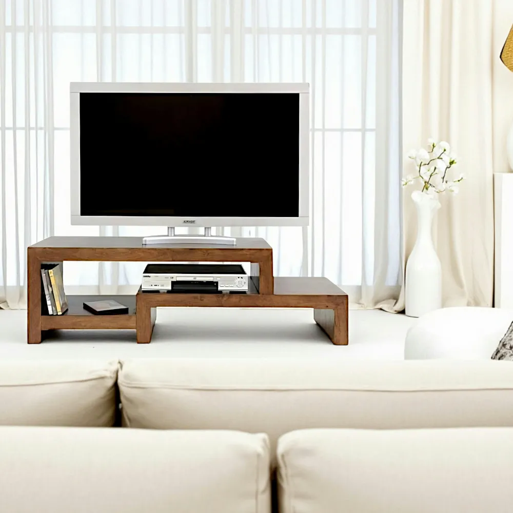 Meubles Tv En Bois|Olga Meuble TV hévéa 130cm