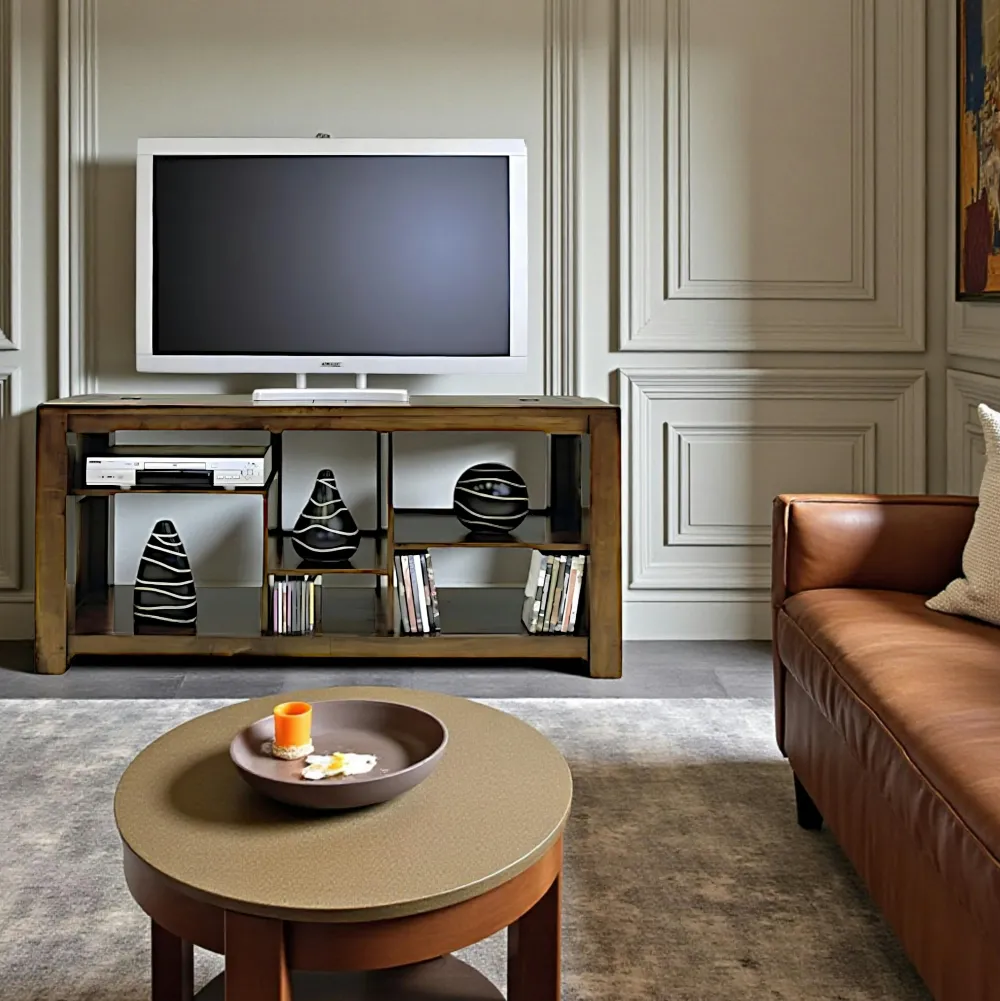 Meubles Tv En Bois|Tessa Meuble TV hévéa 140cm