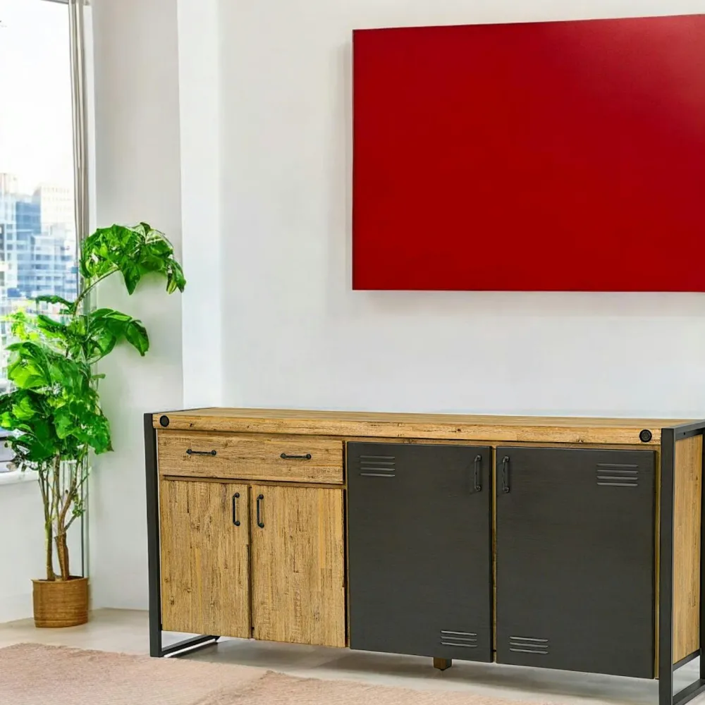 Meubles Tv Industriels|Meubles Tv En Bois|Brooklyn Meuble TV industriel bois métal boulons