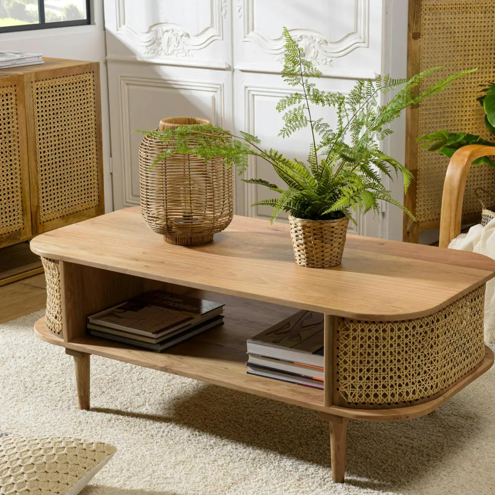 Univers Déco·Scandinave Hygge|Meubles Tv Vintage|ALGA Meuble tv moderne avec cannage