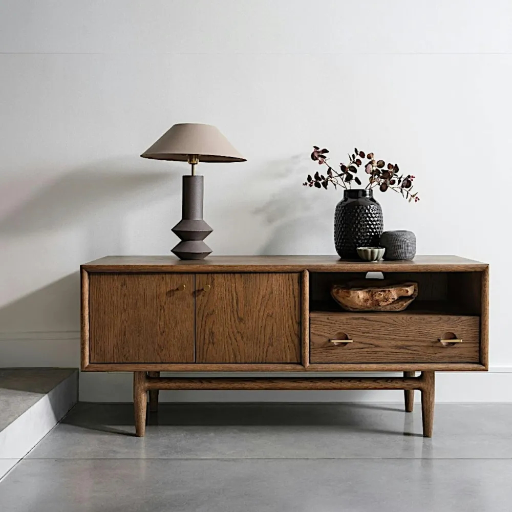 Meubles Tv Vintage|Meubles Tv En Bois|BRADFORD Meuble tv vintage en bois de chêne