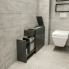 Meubles De Salle De Bains·Rangement Salle De Bains|MARFA Meuble WC gris anthracite, 2 tiroirs 1 porte