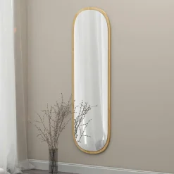 Miroirs|CODY Miroir d'entrée noir ovale 117 cm - style moderne