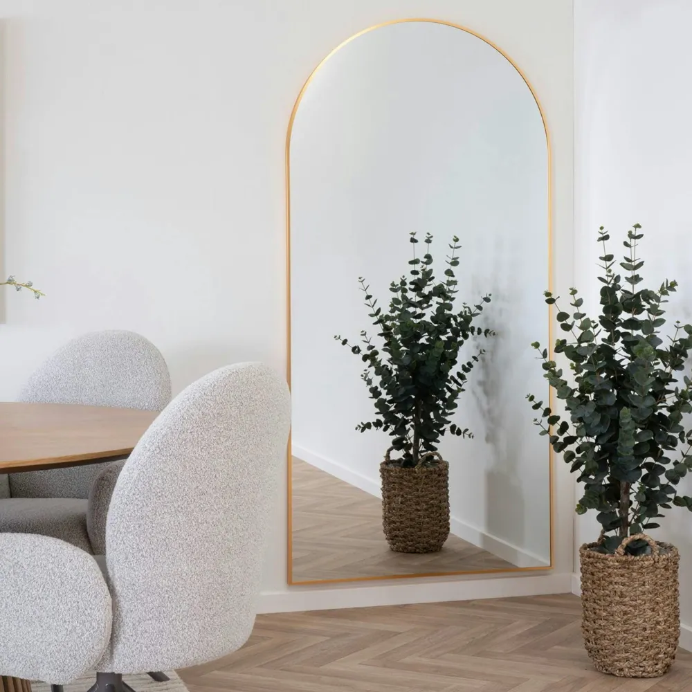 Miroirs|HILO Miroir d'entrée rond avec étagère en bois brun