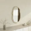 Miroirs|CODY Miroir design organique cadre effet marbre beige 85 cm