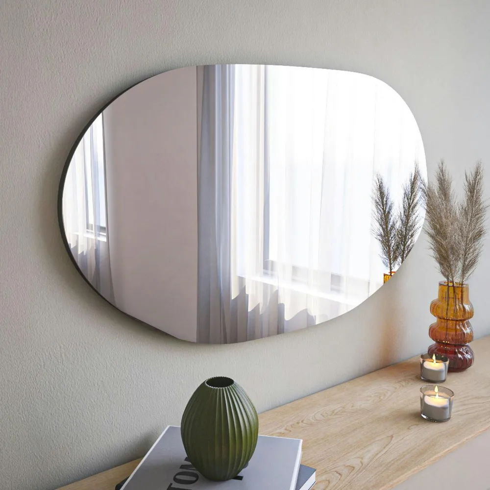 Miroirs|CODY Miroir design organique forme galet 89 cm - style naturel