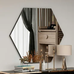 Miroirs|CODY Miroir mural design graphique - forme hexagonale