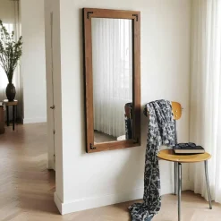 Miroirs|HILO Miroir mural en bois clair - format vertical