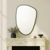 Miroirs|CODY Miroir mural organique cadre noir 91 cm - style moderne