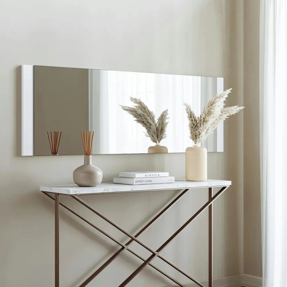 Miroirs|CODY Miroir mural rectangulaire effet noyer - 120 cm