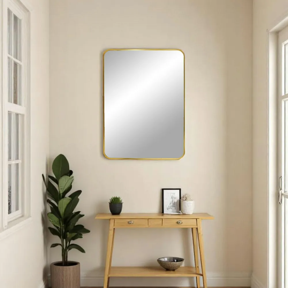 Miroirs|SEOUL Miroir ovale avec cadre doré 50x80 cm