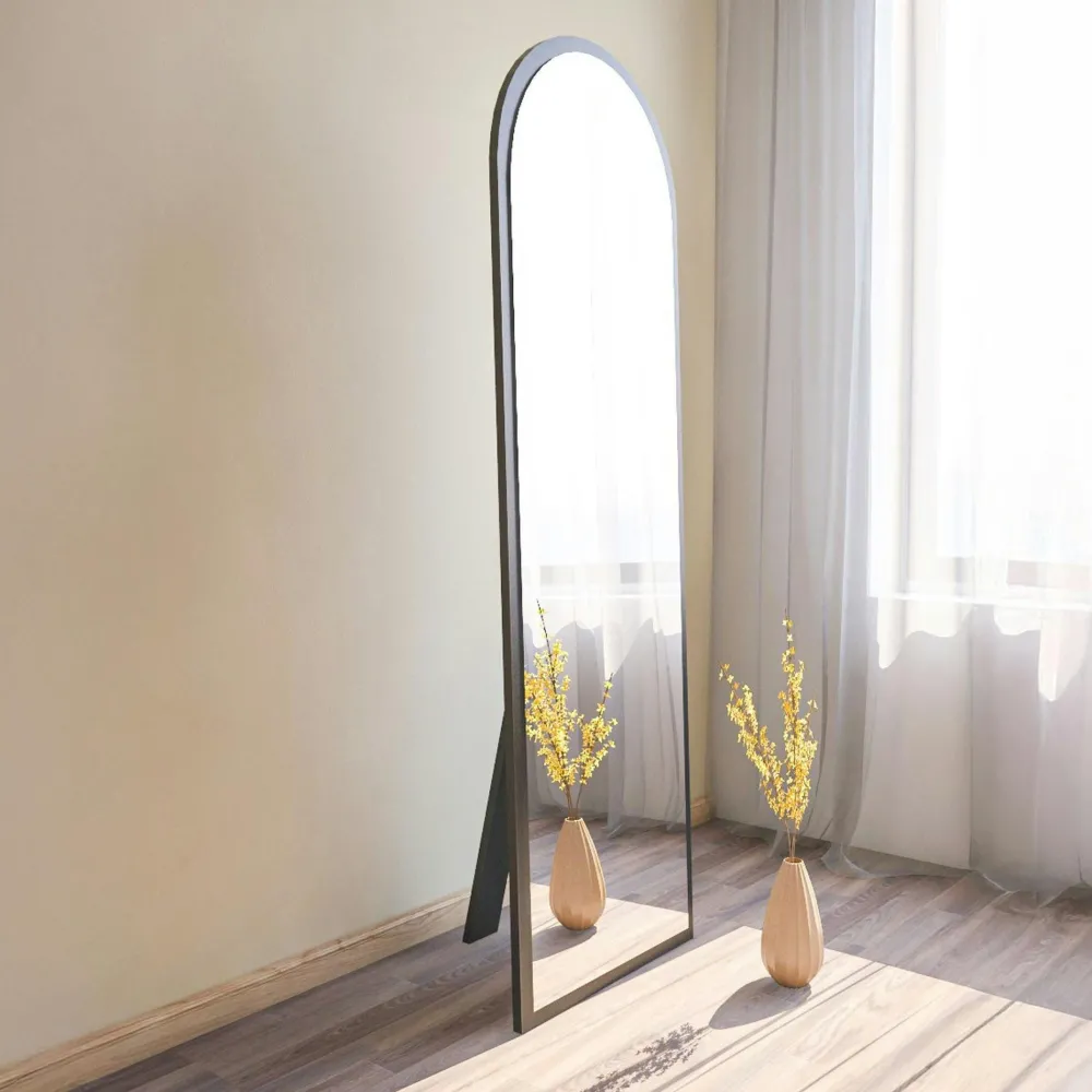 Miroirs|CODY Miroir plein pied blanc moderne, forme ovale 160 cm