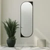 Miroirs|CODY Miroir plein pied noir - forme capsule 152 cm