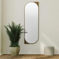 Miroirs|CODY Miroir plein pied noir - forme capsule 152 cm