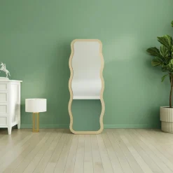 Miroirs|CODY Miroir plein pied noir motif vague, style tendance 160 cm