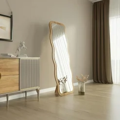 Miroirs|CODY Miroir plein pied noir motif vague, style tendance 160 cm