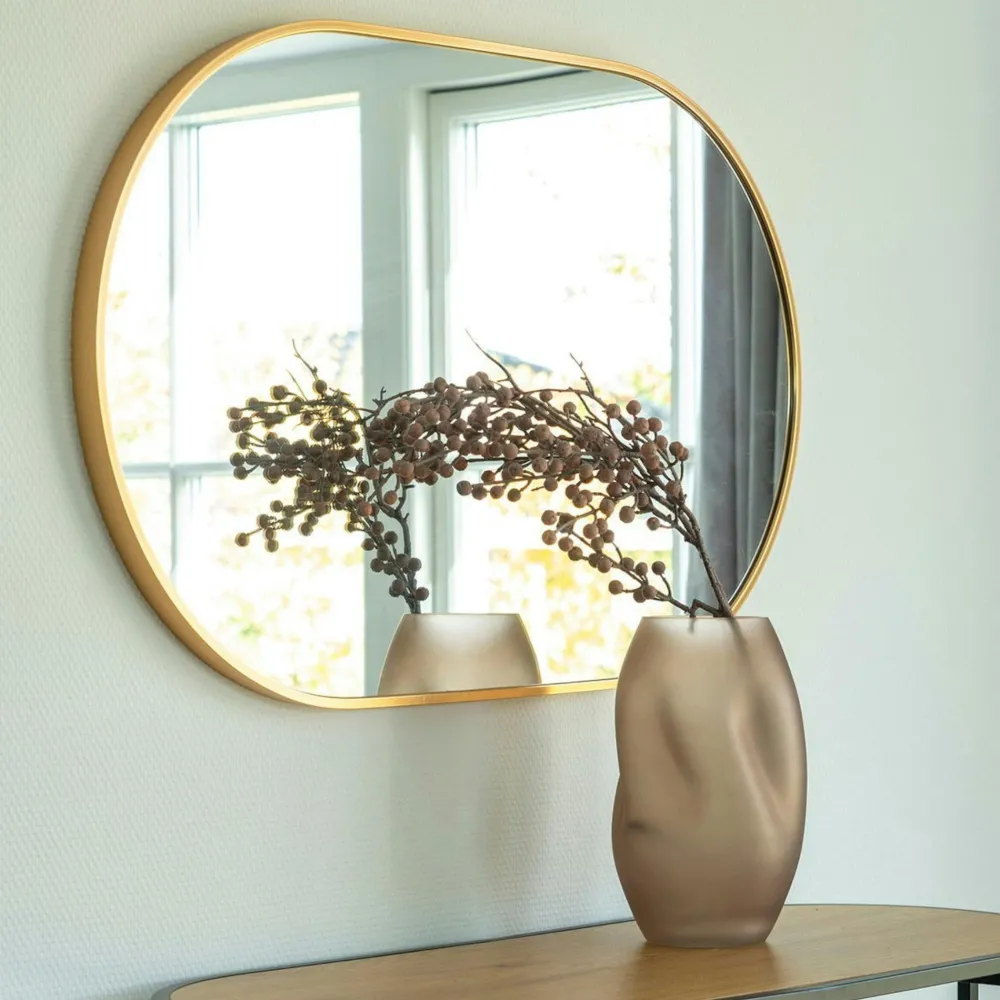 Miroirs|SEOUL Miroir rectangulaire moderne avec cadre doré 50x70 cm