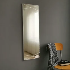 Miroirs|CODY Miroir rectangulaire mural avec décor croisé 105 cm