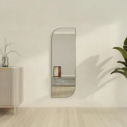 Miroirs|CODY Miroir rectangulaire noir - angles arrondis 120 cm