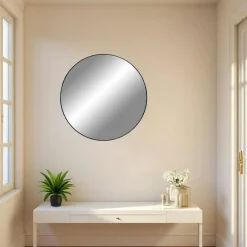 Miroirs|SEOUL Miroir rond avec cadre noir ø80 cm