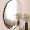 Miroirs|CODY Miroir rond moderne avec fin cadre noirØ60 cm