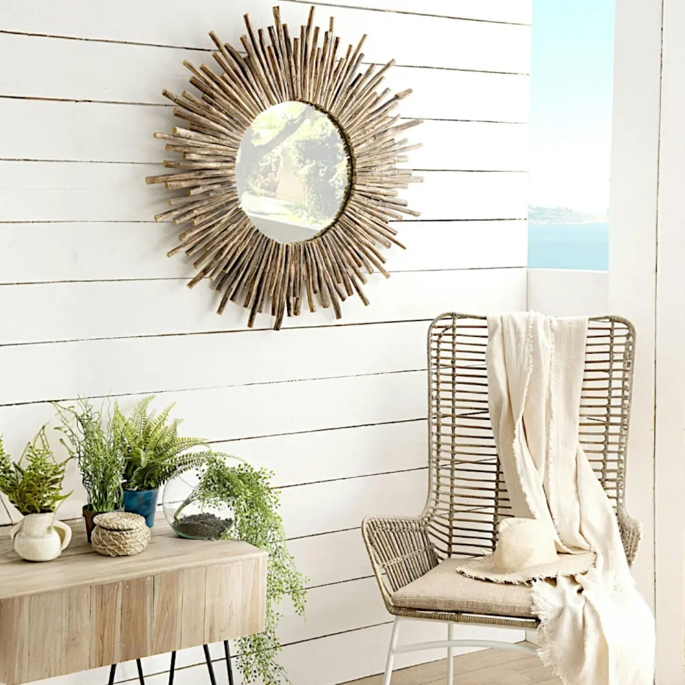 Univers Déco·Globe-Trotter|Miroirs|Jaipur Miroir soleil teck