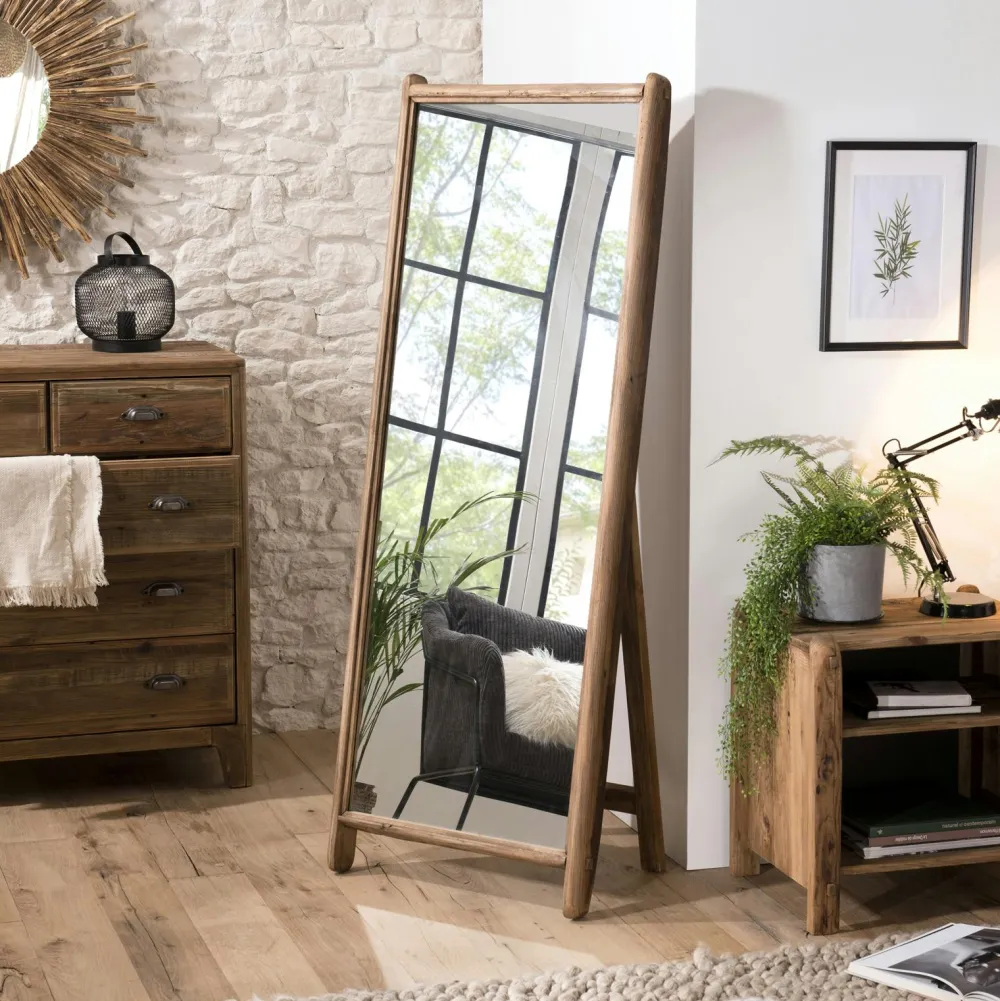 Univers Déco·Maison De Campagne|Miroirs|DENVER Miroir sur pied en bois de pin recyclé