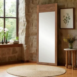 Miroirs|HILO Miroir vertical blanc - motif rose