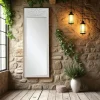 Miroirs|HILO Miroir vertical blanc - motif lotus, 155 cm
