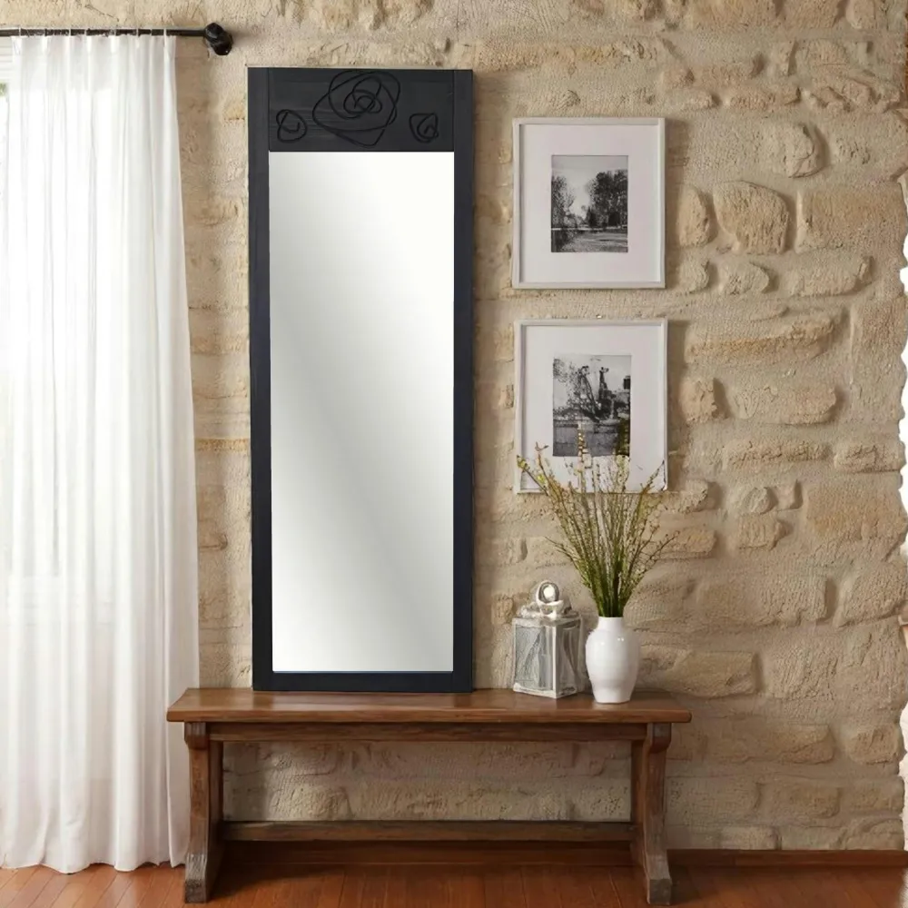 Miroirs|HILO Miroir vertical en bois brun - motif tronc d'arbre