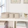 Rangements Déco·Paniers / Boîtes De Rangement| Panier de rangement en coton beige pour la maison (lot de 3)