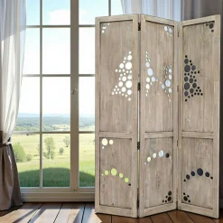 Meubles De Chambre·Paravents|Olga Paravent bois hévéa bulles 170cm