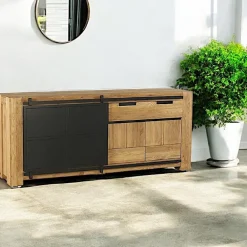 Buffets Contemporains|Buffets Contemporains|Swing Petit buffet en teck recyclé 2 portes 84 cm
