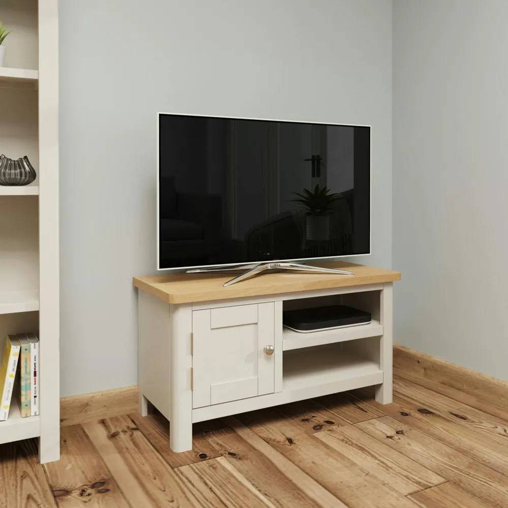 Meubles Tv En Bois|BATH Petit meuble TV en bois finition gris clair