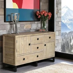 Meubles Tv Industriels|Meubles Tv En Bois|AUCKLAND Petit meuble tv en bois recyclé