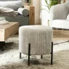 Meubles De Salon·Poufs|TIM Petit tabouret en velours côtelé gris perle