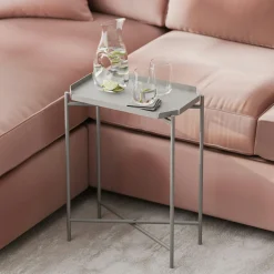 Bouts De Canapé En Métal|SFAX Petite table d’appoint noire - structure ronde, métal