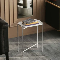 Bouts De Canapé En Métal|SFAX Petite table d’appoint noire - structure ronde, métal