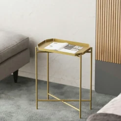 Bouts De Canapé En Métal|SFAX Petite table d’appoint noire - structure ronde, métal