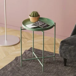 Bouts De Canapé En Métal|SFAX Petite table d’appoint noire - structure ronde, métal