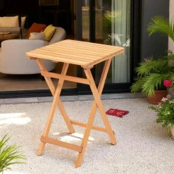 Tables De Jardin|SORA Petite table de jardin pliante en bois 60 cm