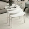 Tables Basses Gigognes|JENA Petite table gigogne blanche style moderne (lot de 3)