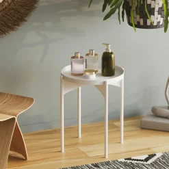 Bouts De Canapé En Métal|SFAX Petite table ronde noire design & plateau doré