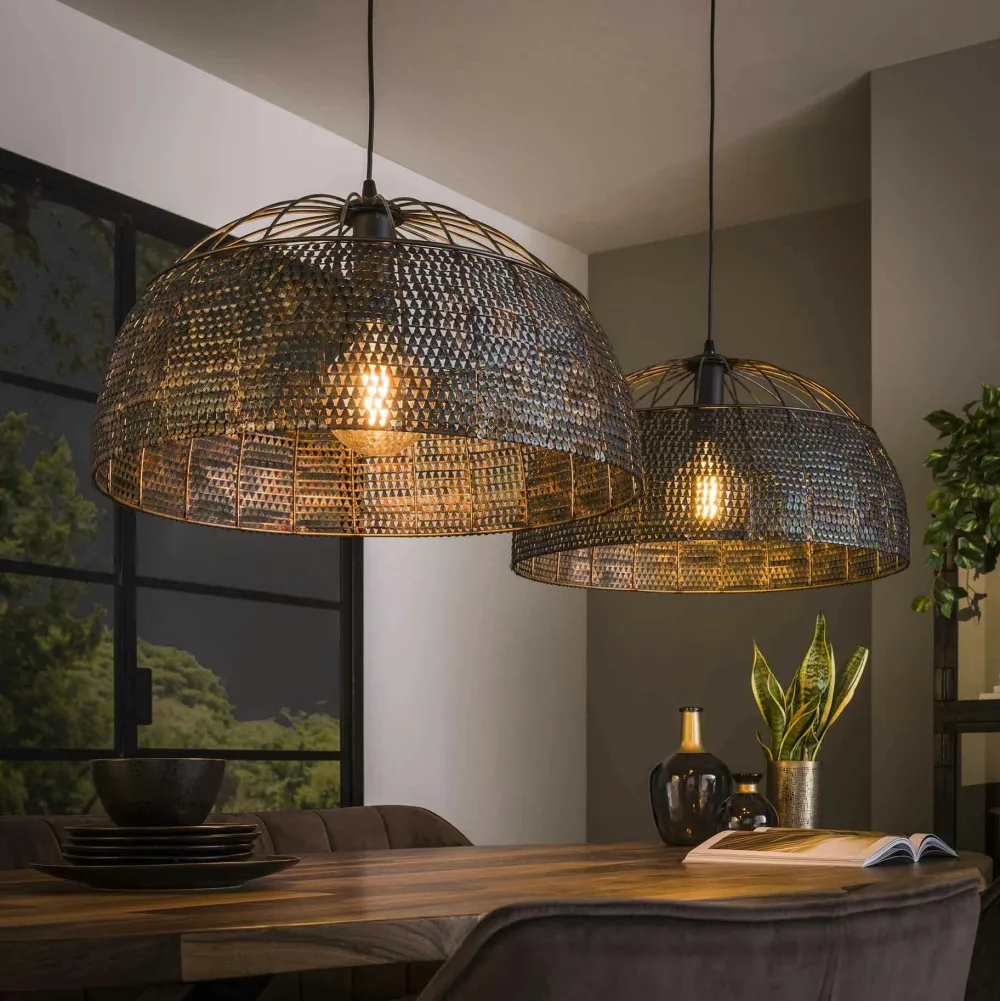 Lampes À Poser·Lampe Style Industriel|Suspensions / Lustres|TRIBECA Plafonnier en métal effet maille ø 40 cm